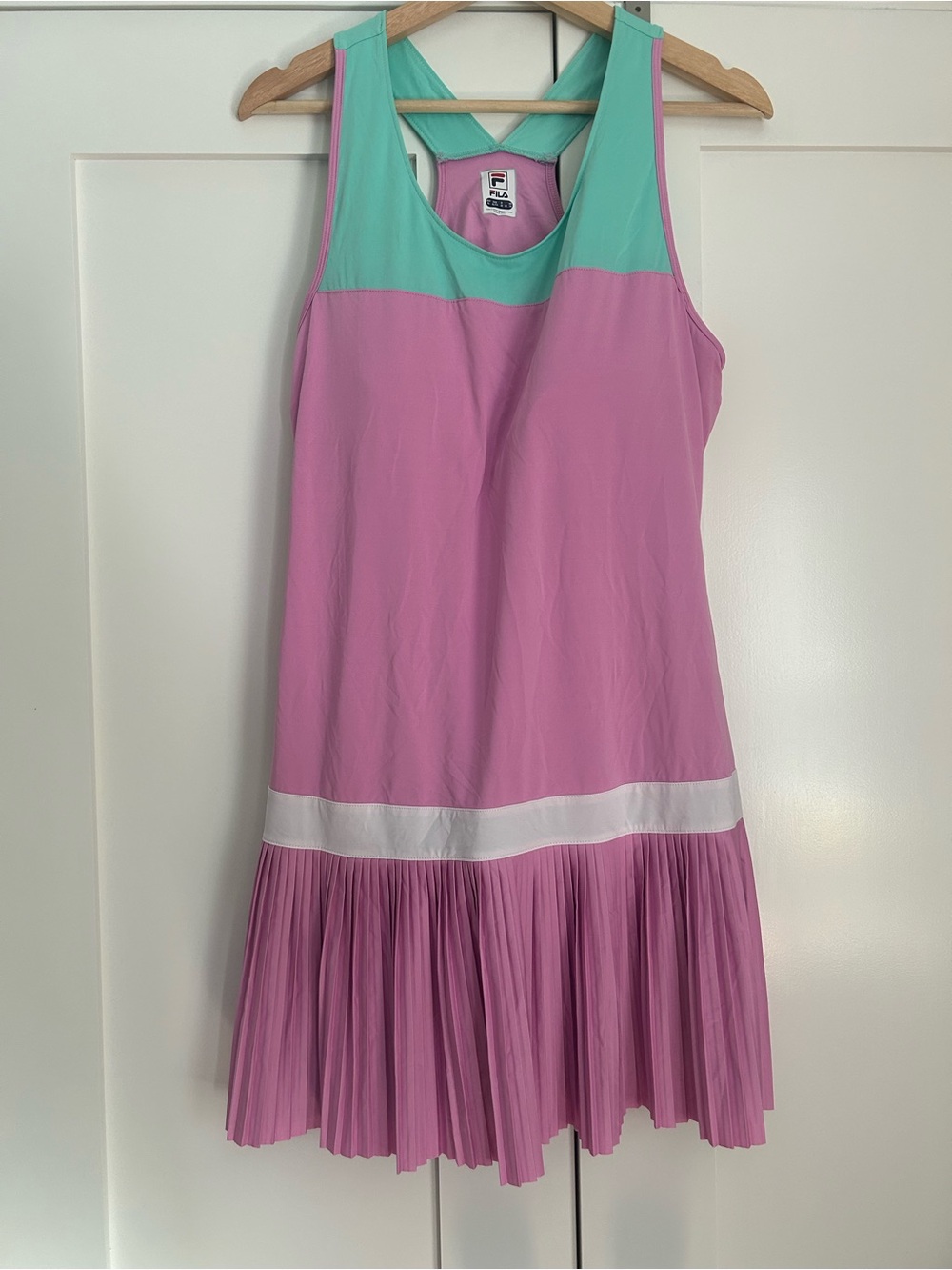 FILA Women’s Pink & Mint Pleated Tennis Dress